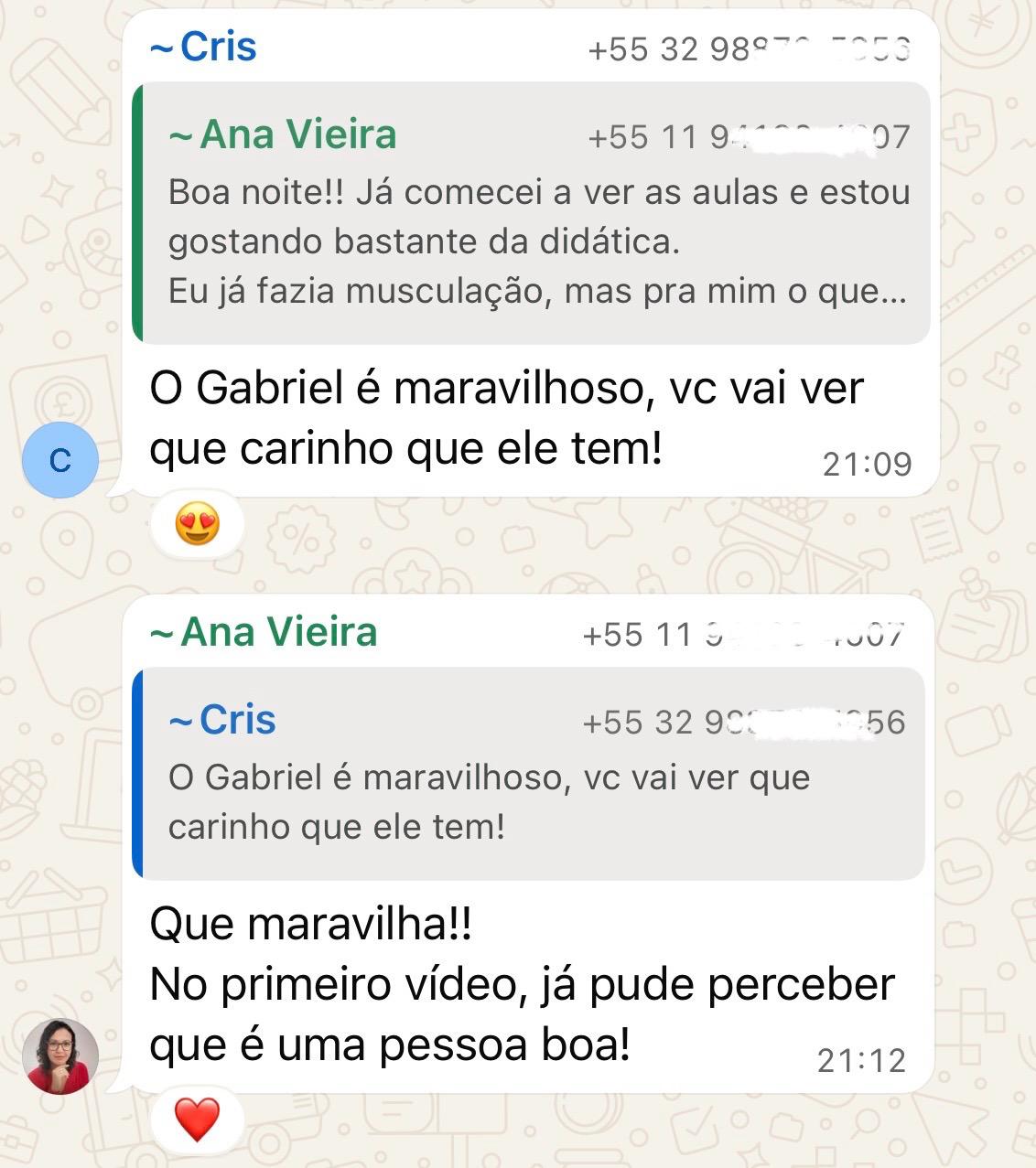 Feedback de pessoa que estava sedentária